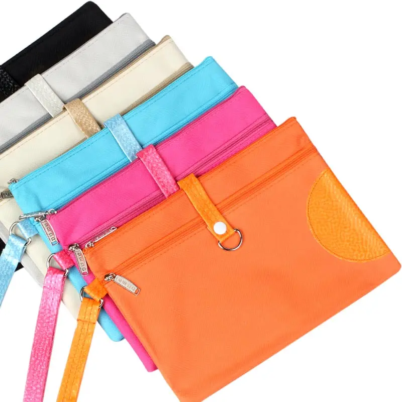 Dumei A4 A5 B6 double-deck portable Snap document bag file pocket with double zipper office school supplies NF-633 | Канцтовары для