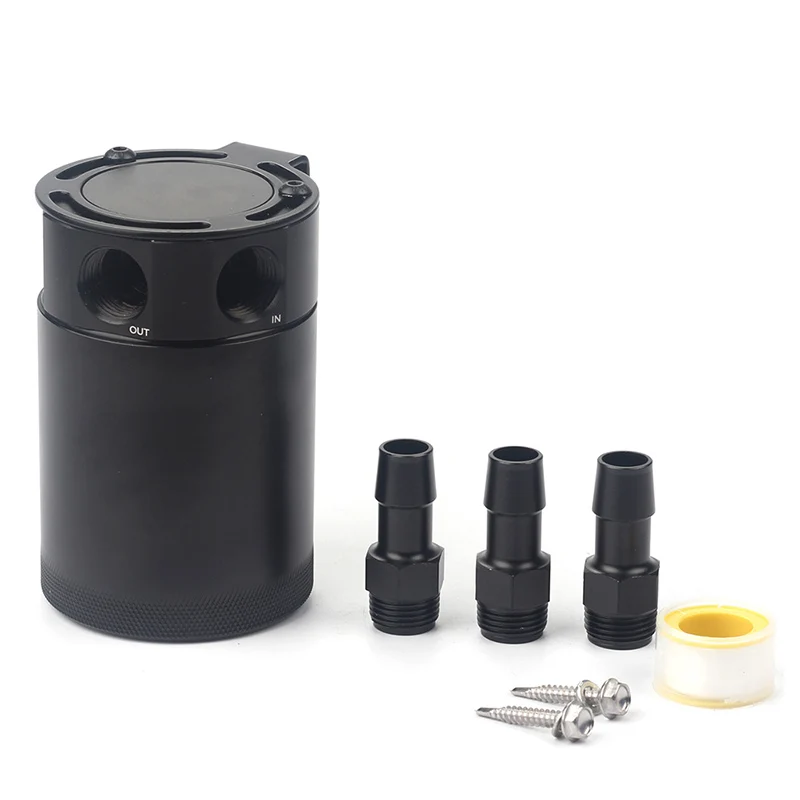 Black Dasbecan baffled Алюминий 3 порта Catch Can запасной Танк Универсальный - Цвет: Black