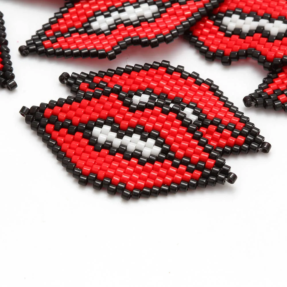 red lip Счастливый глаз Божья коровка Слон Сова Миюки Шарм утка кролик животное кулон для браслета ожерелье ручной работы Изготовление ювелирных изделий 1 шт. EY6344 - Окраска металла: red lip