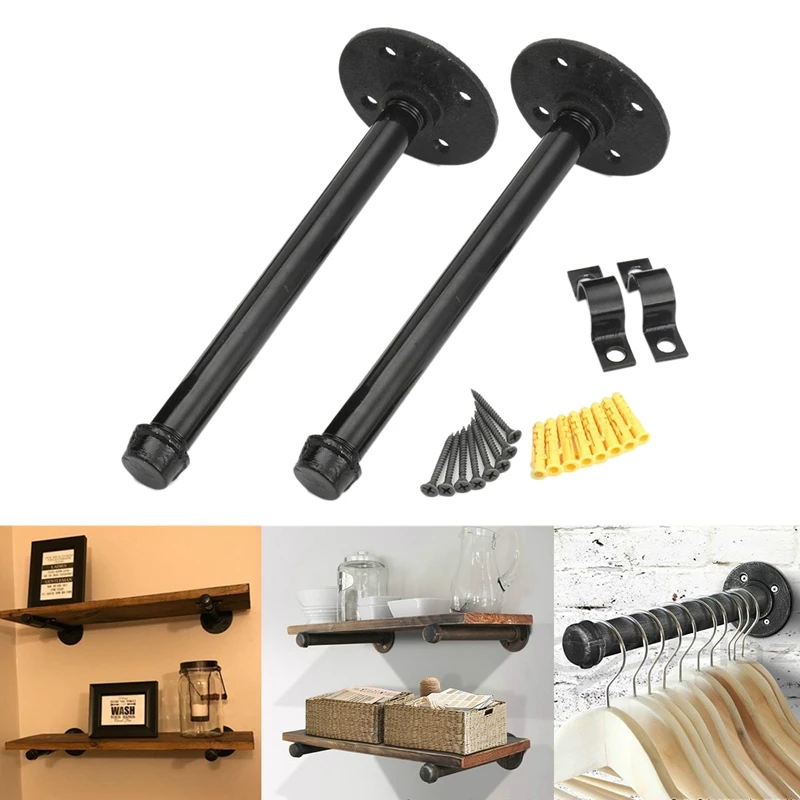 11 дюймовая промышленная черная железная полка для труб стимпанк декор плавающие