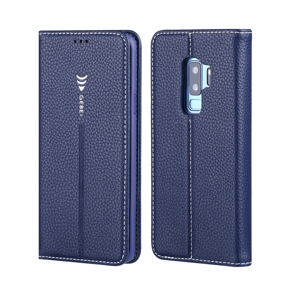 GEBEI Роскошный чехол для Samsung Galaxy S9 Plus из искусственной кожи флип кошелек S9Plus