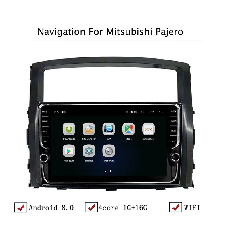 9 &quotAndroid 8 1 автомобиля gps навигации для Mitsubishi Pajero 2006 2007 2008 2009 2010 Автомобиль Радио