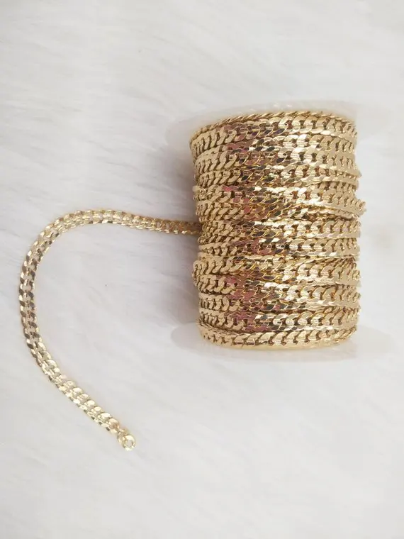 MYLONGINGCHARM Wholesale 18K позолоченная цепочка из твердой латуни крупная панцирного