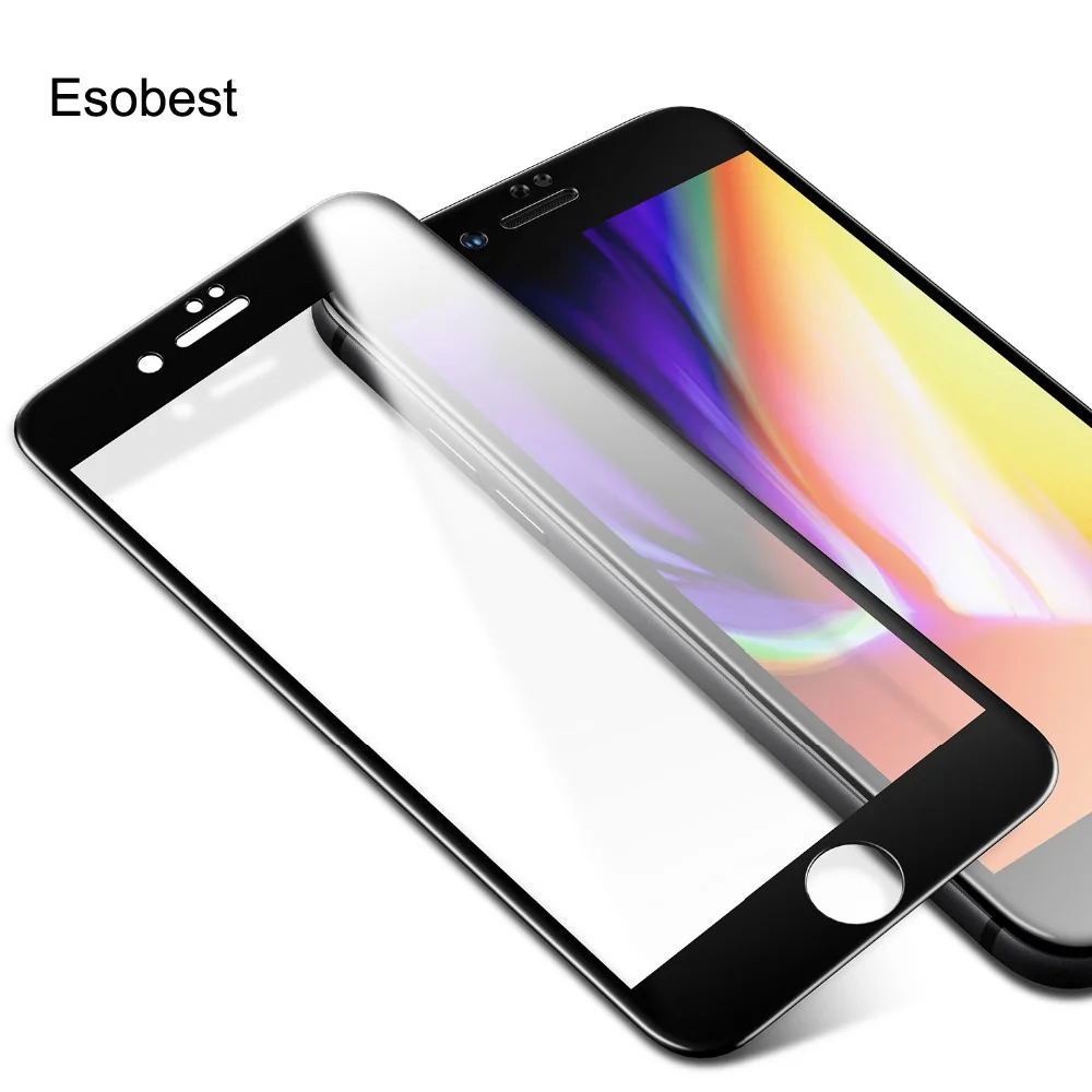 

Esobest 3D изогнутая стеклянная пленка для iPhone 6 7 plus, протектор экрана из закаленного стекла с полным покрытием для iPhone 8 Plus, без пузырьков