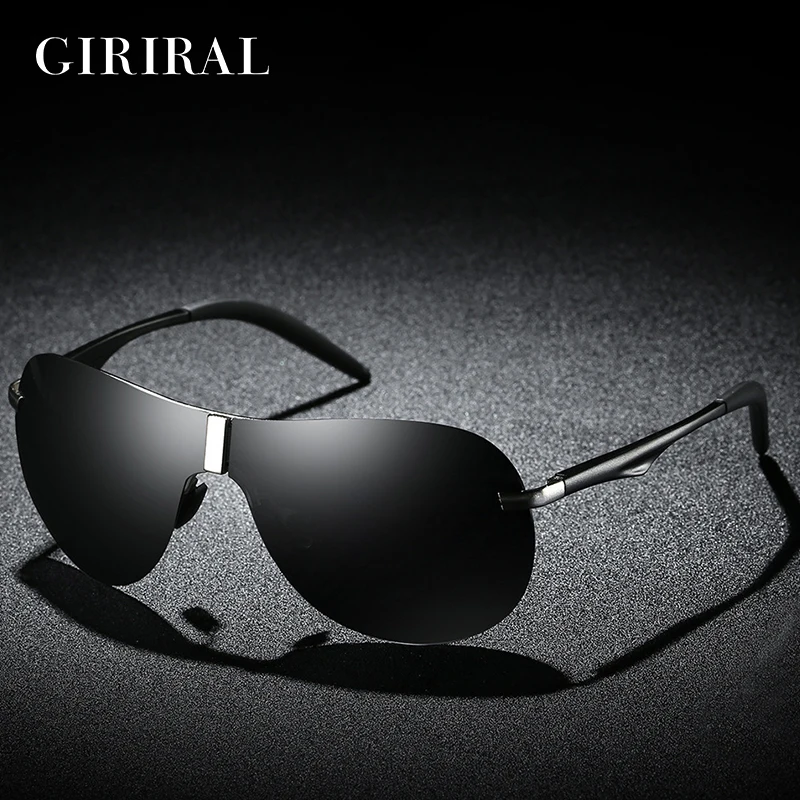

2018 men sun glasses polarized rimless brand designer mirror high quality retro fashion driving vintage sunglasses #A530