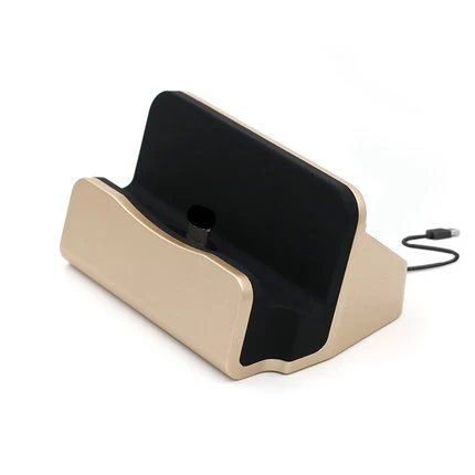 Gold Зарядные устройства для мобильных телефонов для iPhone, Android V8, тип-c, подставка, алюминиевый сплав, настольный держатель для телефона, подставка для iPhone, Подставка для зарядки телефона - Тип штекера: Gold