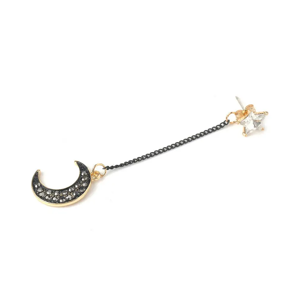 1 Пара висячие серьги из сплава Moon Star Planet золотые Асимметричные Длинные Женские
