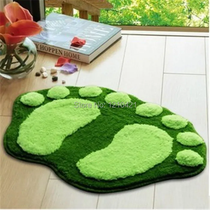 New Super Soft Nonslip Microfiber Lovely Flocking Big Feet Pad Floor Mat Bedroom Area Rug Carpet 58.5*38.5cm 5 Colors Available | Дом и сад