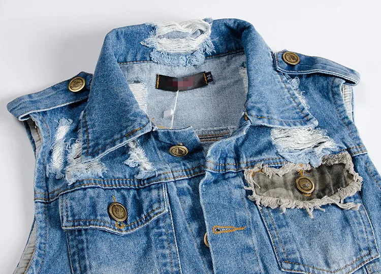 2016 новый стильный холодных людей джинсовый жилет Большой размер 6XL старинные