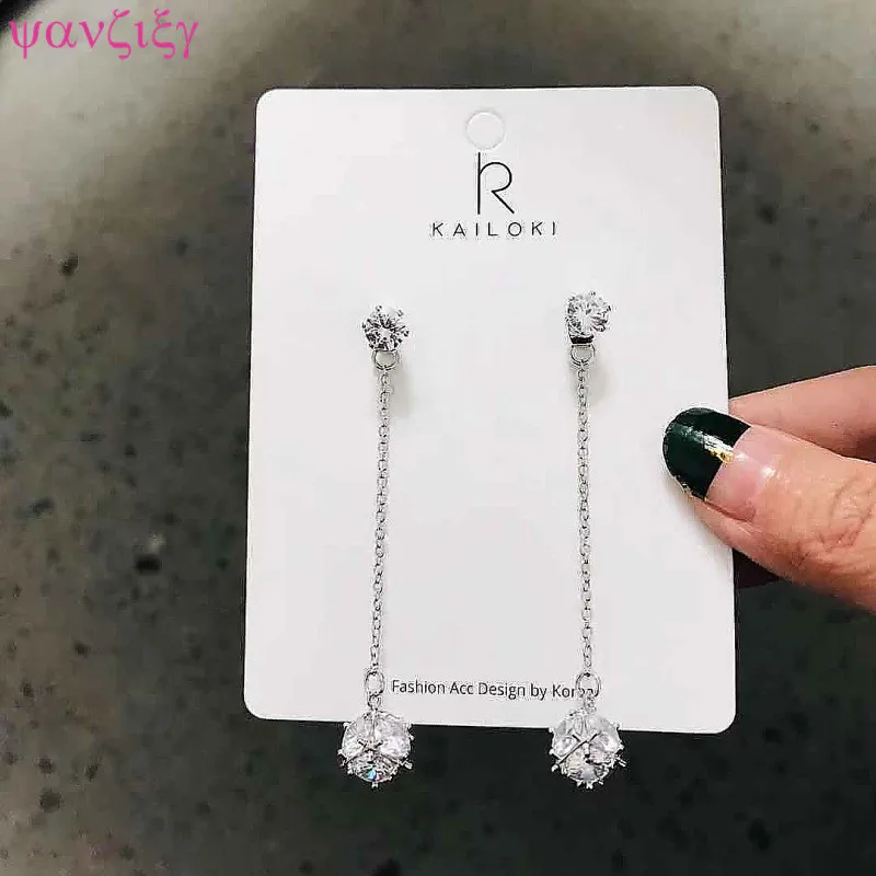 Женские длинные серьги с кисточками YANZIXG модные серьги-капли в Корейском стиле |