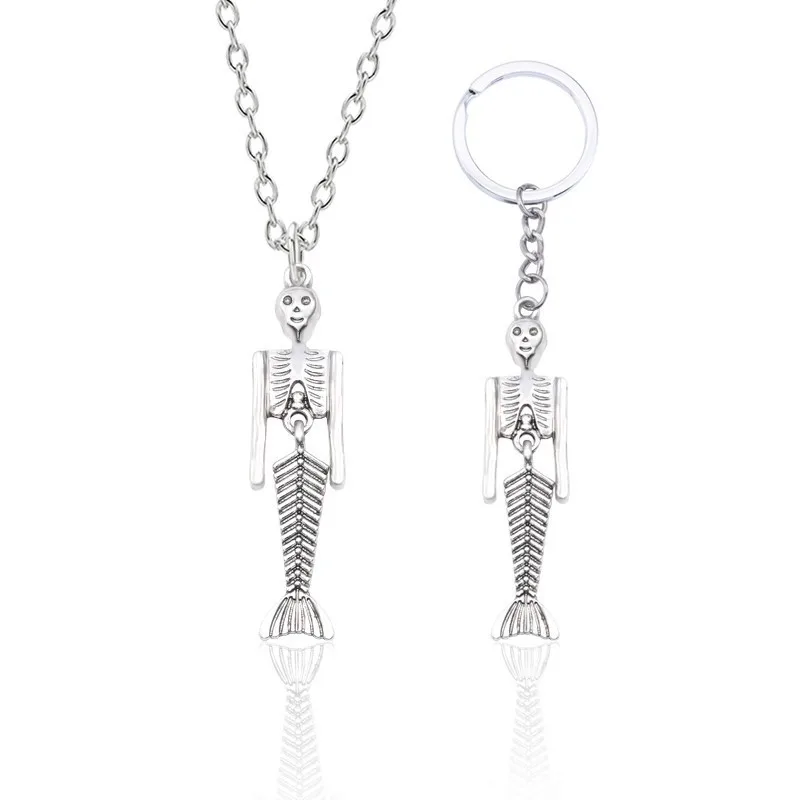 2019 винтажное серебряное подвесное ожерелье в виде русалки брелок стиле стимпанк