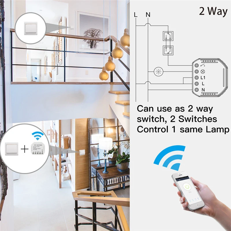 Wifi умный выключатель света Diy модуль 90 в-130 в умная жизнь/Tuya приложение