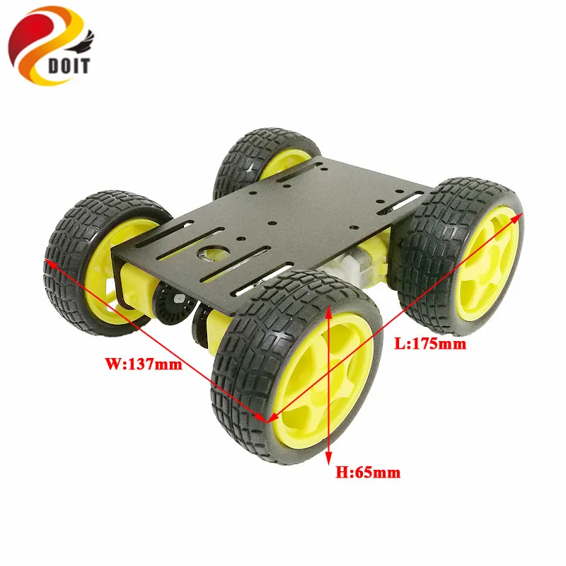 Новое поступление металлический робот 4wd шасси автомобиля C101 с четырьмя TT Мотор