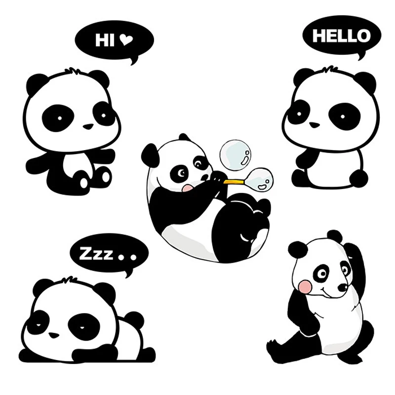 5 шт./компл. наклейки на выключатель света с милыми животными панды съемные стену