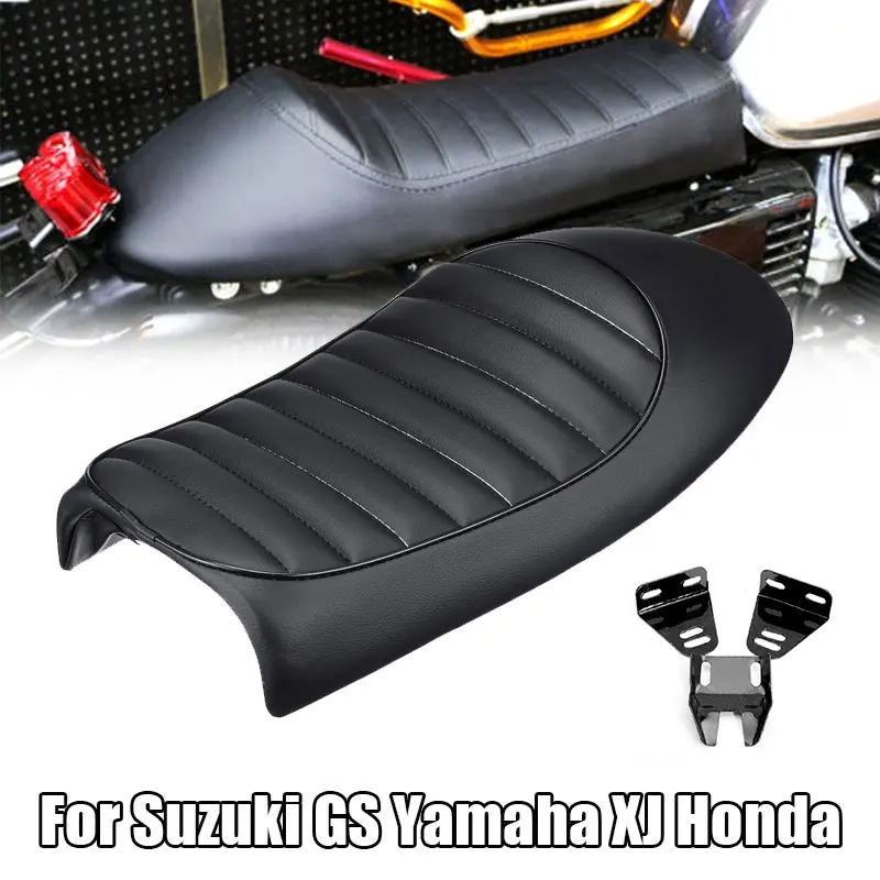 VEHEMO Racer сиденье мотоциклетное седло кожаное Подушка горб Мото Аксессуары для Yamaha