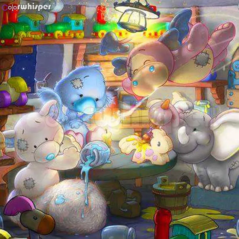 ColorWhisper Daimond картина 5D полный квадрат/Круглый "игрушечный медведь серия мультфильм" алмаз горный хрусталь кристалл вышивка крестом мозаика 797 - Цвет: 16