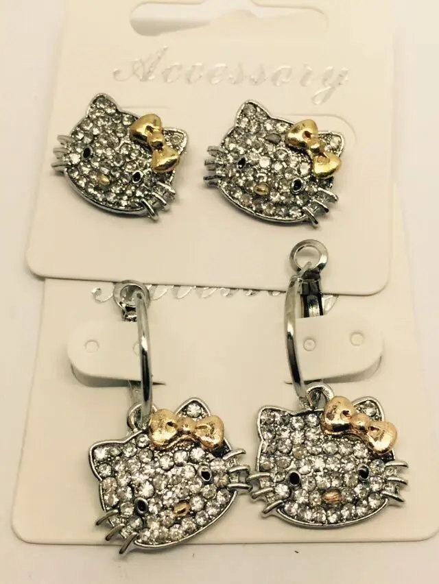 Siywina Бесплатная доставка Рисунок Hello Kitty Серьги гвоздики оптовая продажа рисунок