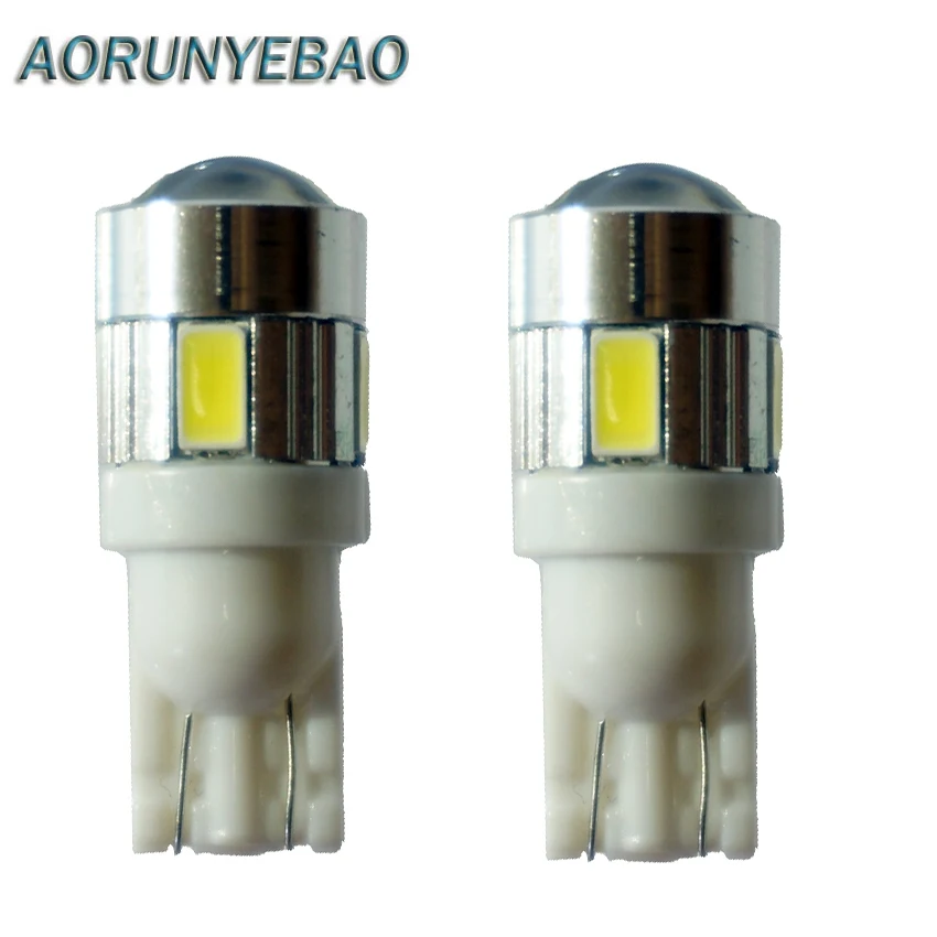 

AORUNYEBAO 20Pcs T10 W5W 168 194 5630 5730 6SMD T10 LED Wedge Light Side Bulbs Tail light Parking Dome Door light 12V For Car