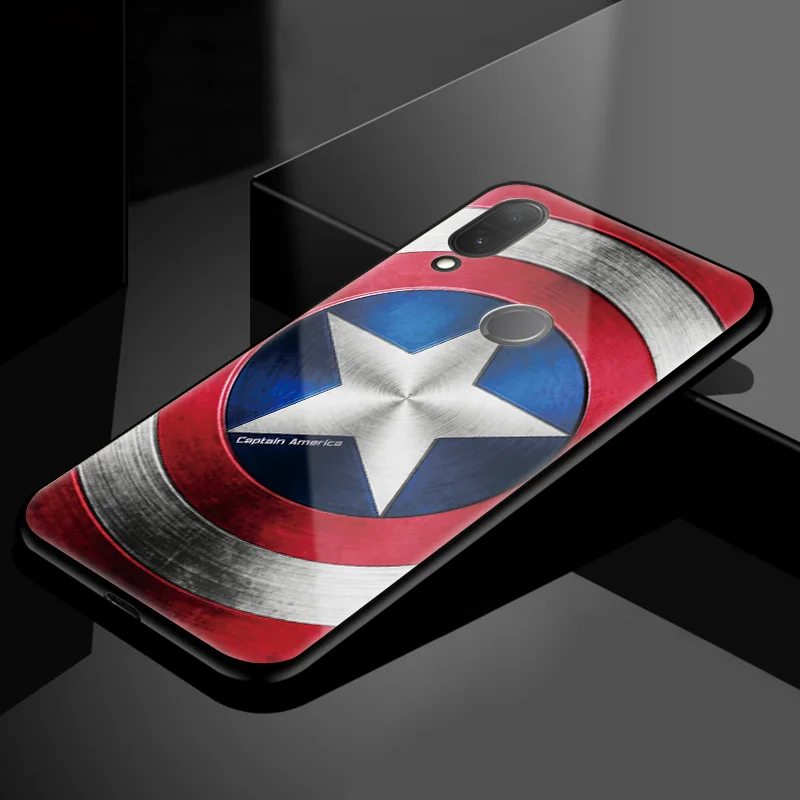 Черная пантера Железный человек закаленное стекло мягкий чехол для TPU huawei P20 mate 30 20 Lite P30 Pro Honor Play 8X9 10 Nova 3 3i 3e чехол - Цвет: 0mdunmd