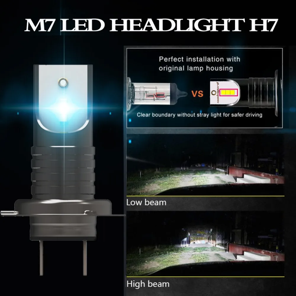 SPEVERT 110W 30000LM H7 светодиодный комплект фар для Philips фары со светодиодными