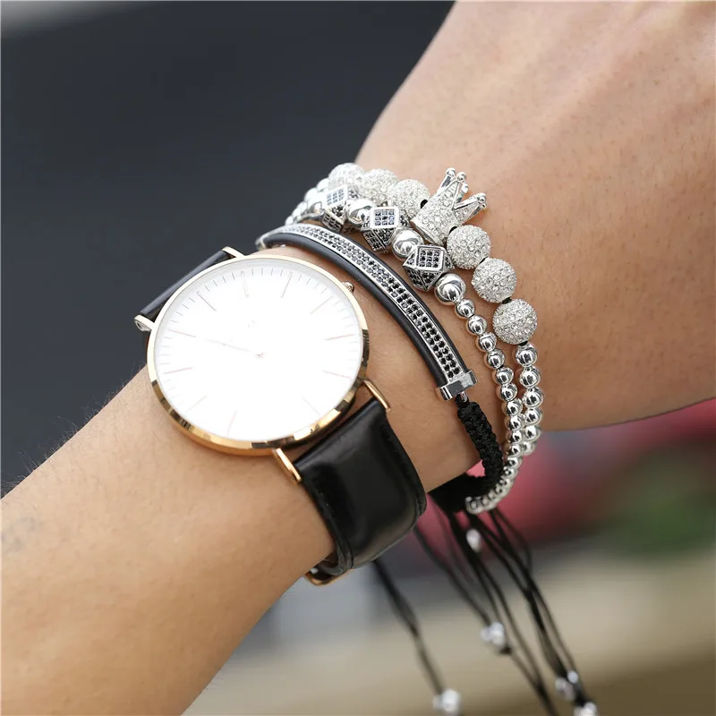 3 шт./компл. браслет для пары медные бусины Короны луна Ромб браслеты влюбленных