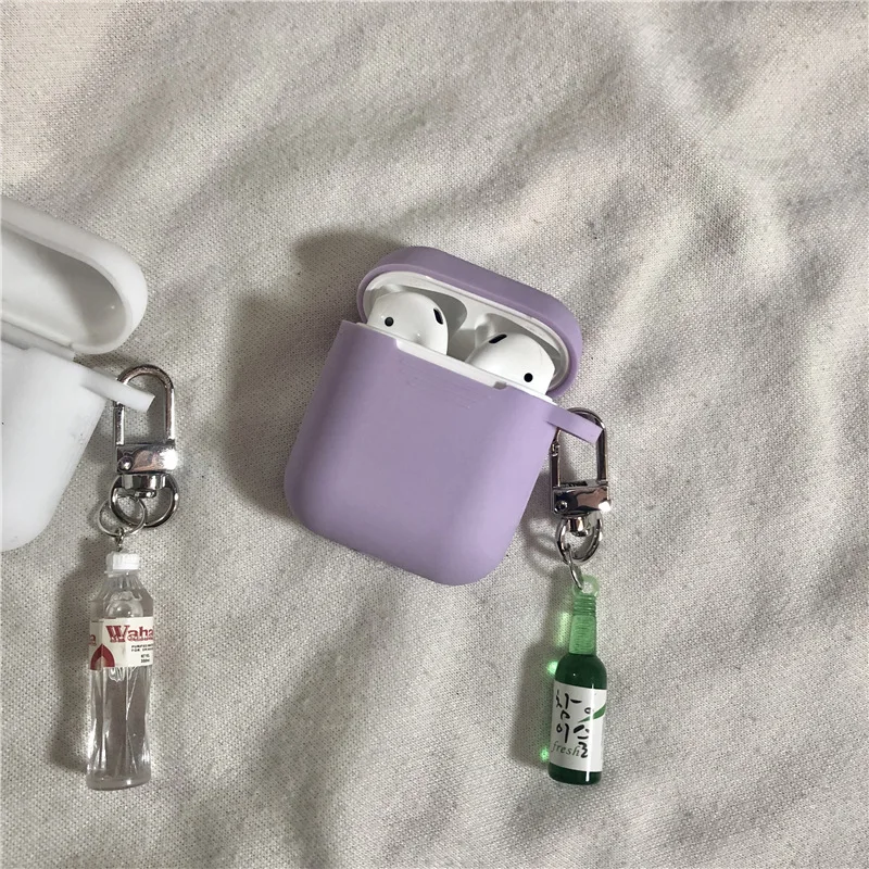 DIY милый силиконовый чехол для Apple аксессуары для airpods Bluetooth наушники защитный чехол мультфильм сумка анти-потеря ремень