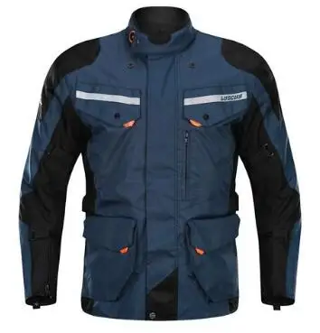 blue jacket Водонепроницаемая мотоциклетная куртка для мотокросса, куртка для верховой езды, Съемная куртка для мотокросса, штаны с CE защитой - Цвет: blue jacket