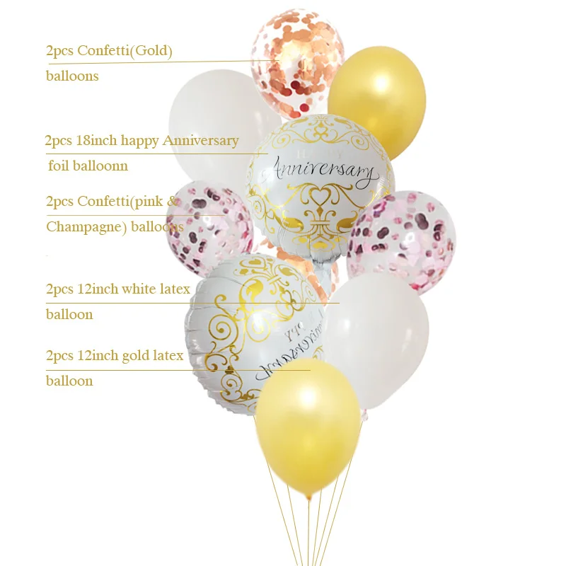10psc с днем рождения Юбилей фольга шары Globos свадебное торжество украшения
