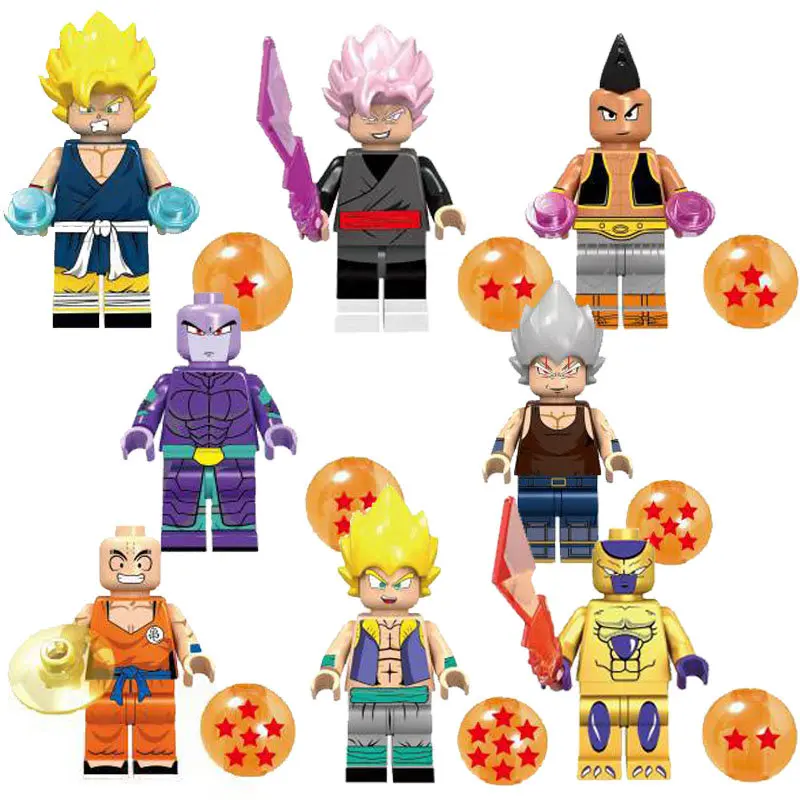 8 шт./лот Dragon Ball Z Black Goku Naba Sun Wukong Badak Dales фигурки строительные блоки Подарочная игрушка Бренд Минифигурка