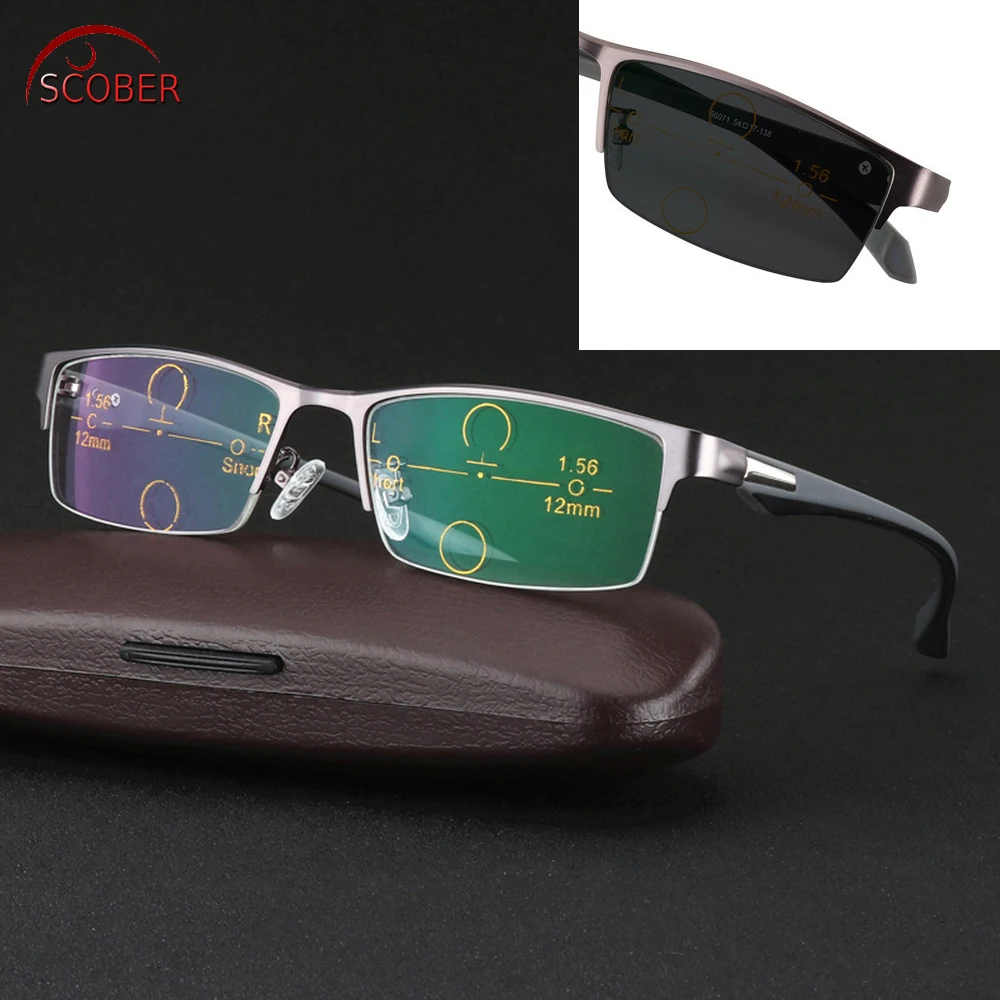 Gafas De Lectura Scober = Ultralight Al-mg Frame Tr90 Legs Progressive Multifocal Reading Glasses Bifocal +1 +1.5 To +3.25  - buy with discount