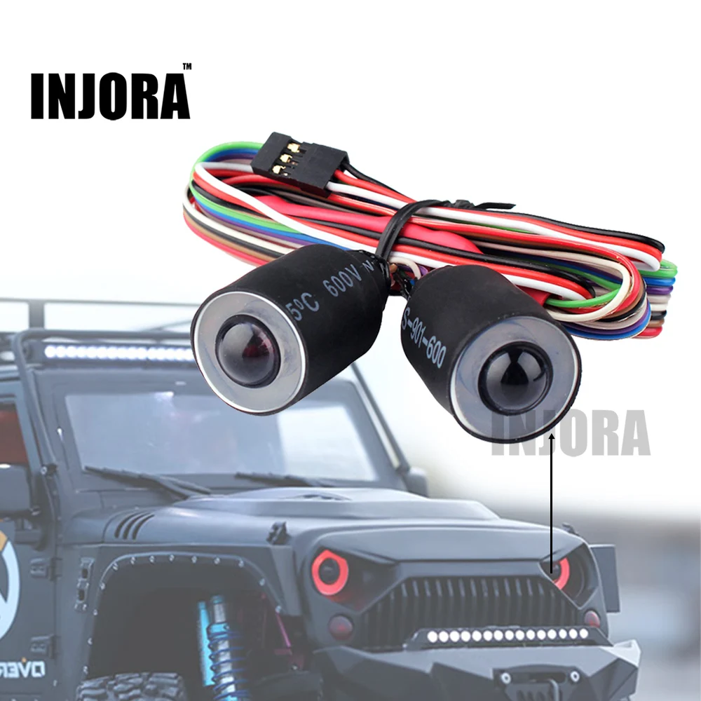 INJORA красный/синий светодиодный фонарь для 1/10 RC Рок Гусеничный осевой SCX10 D90 Jeep Wrangler Корпус Корпуса