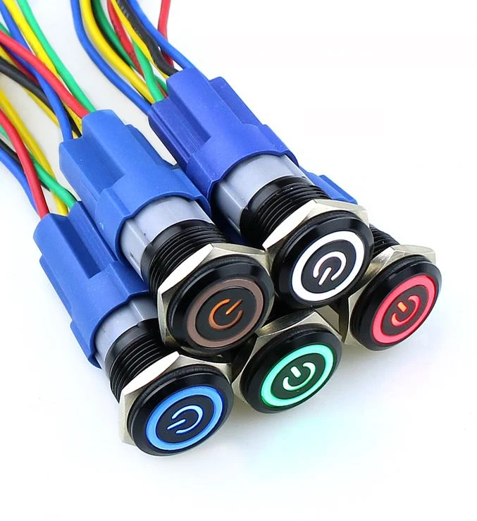 16 мм металлический кнопочный выключатель светодиодный мощность mark Блокировка с