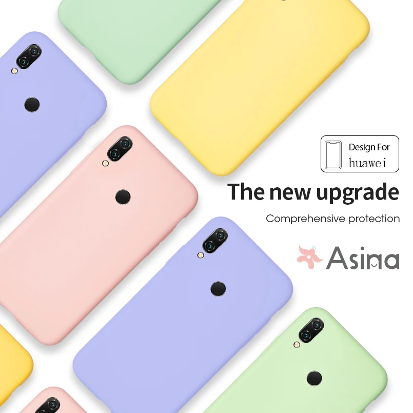 Оригинальный жидкий силиконовый чехол для Huawei P20 P30 Lite Mate 20 10 Pro Простой Прозрачный
