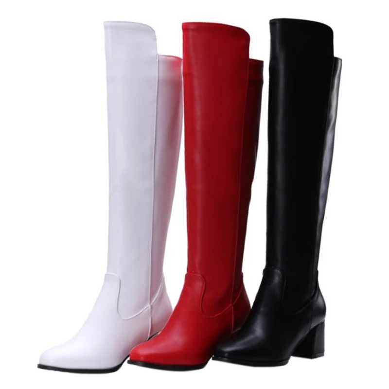 SJJH/женские высокие сапоги до колена с острым носком удобная обувь из мягкого