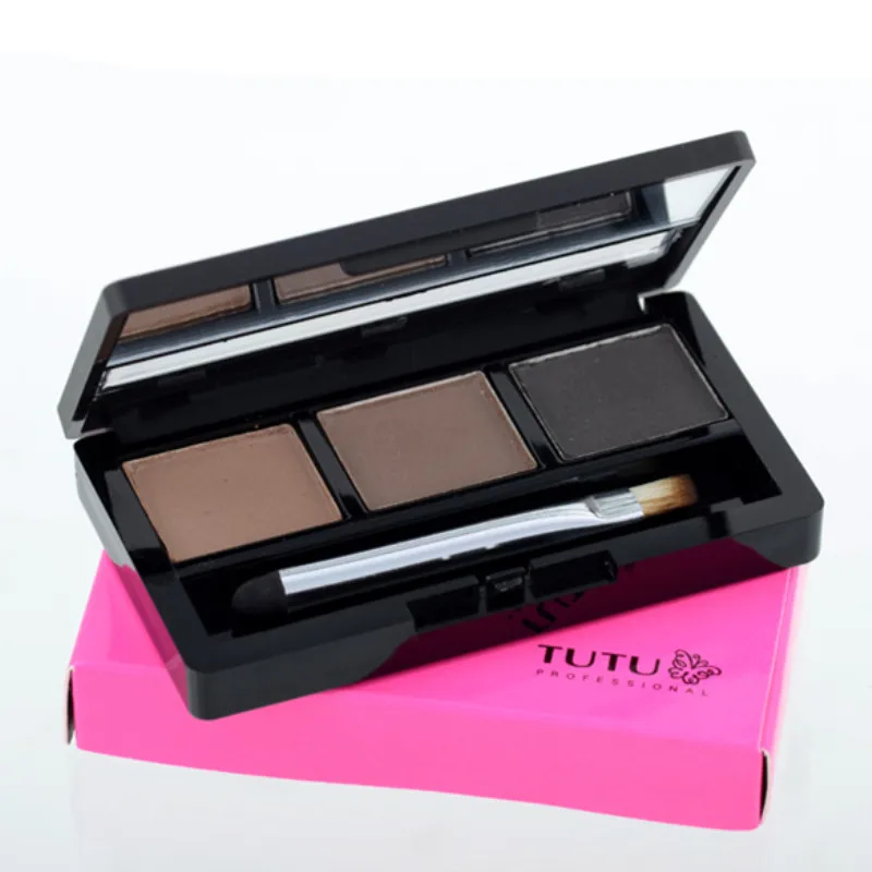 Пачка тени для бровей брендовый набор макияжа водостойкий 3 цвета шоколадная