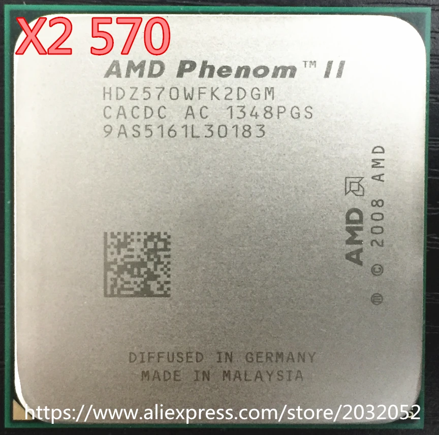 Процессор для AMD Athlon II X2 570 CPU (3 5 ГГц/6 м/80 Вт/2000 ГГц Socket am3 am2 + 938 pin (100% рабочий