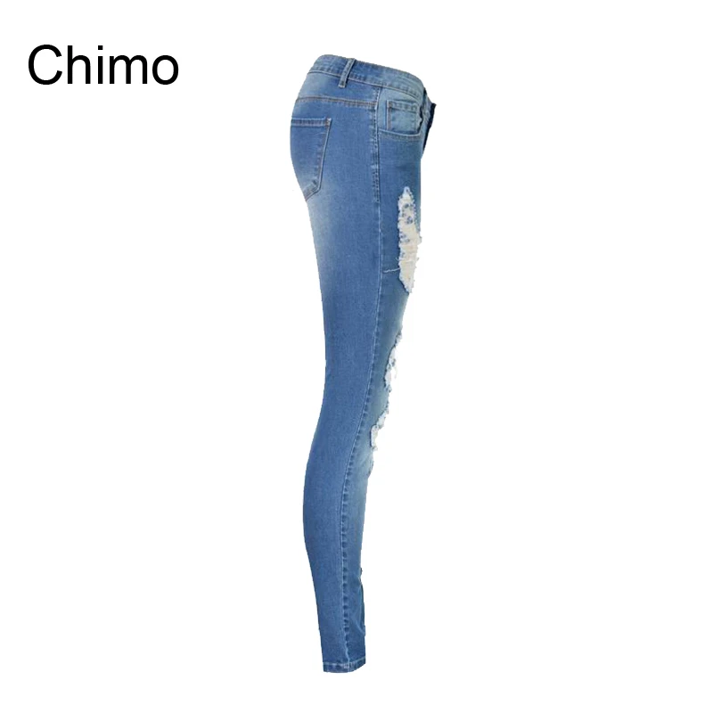 2019 Vintage Streched Holes Ripped Jeans For Women Fashion 100% Cotton Denim Skinny Pencil Pants Boyfriend | Женская одежда