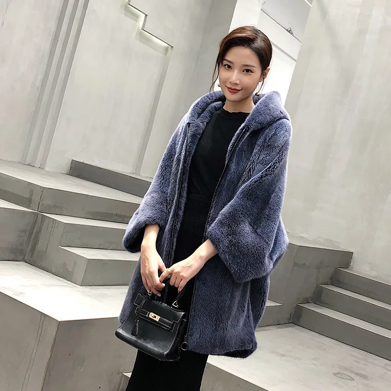 Haining новинка 2019 импортная норка норковый мех шуба развивающая нравственность