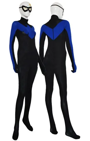 Nightwing аниме Косплэй костюм из лайкры и спандекса Zentai кошки взрослые мужские