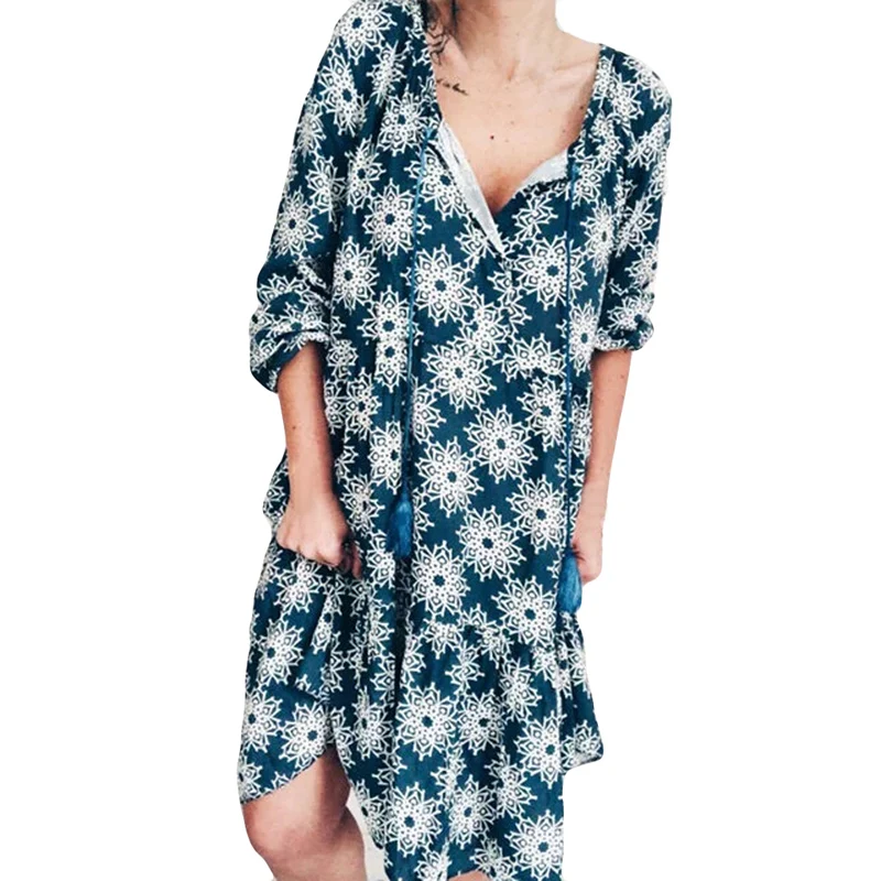 Женское платье для отпуска пляжная одежда тропический праздник Повседневный v