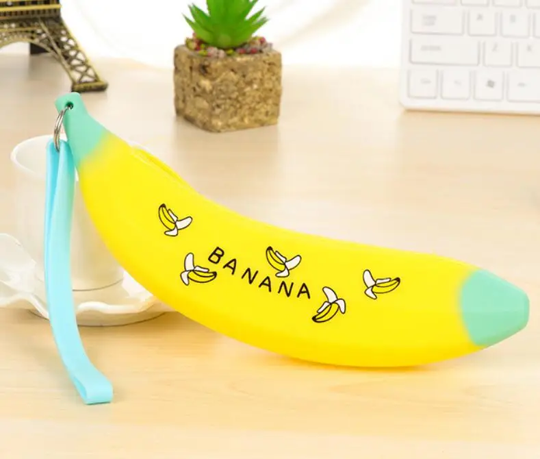 Cute Corn Pencil Case Silicone Carrot Banana pen bag box Stationery pouch for girls boys gift office school supplies zakka - Цвет: 5