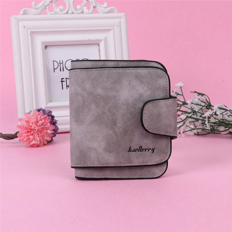 Baellerry Модные женские и девичьи ID Кредитные держатель для карт Портмоне кошелек с карманами короткий кожаный кошелек - Цвет: GY