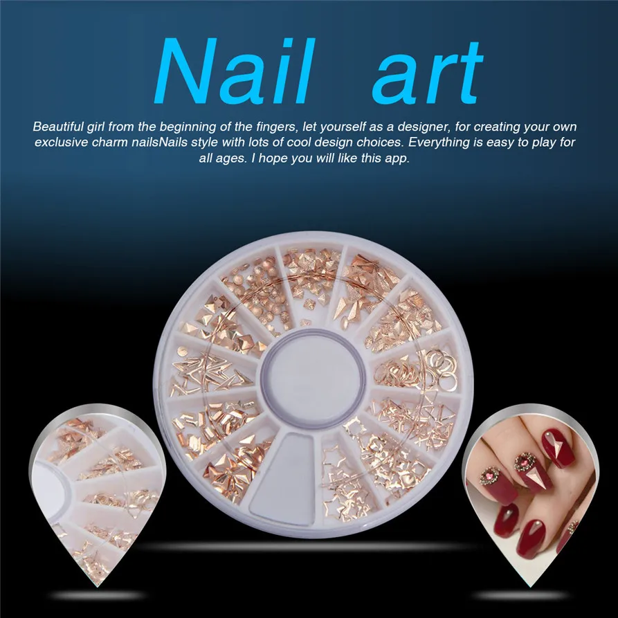 3D дизайн ногтей блестящие стразы Studs маникюрное колесо 0823 O06HW|rhinestones glitters|3d nail art3d