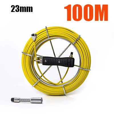 100M with camera Аксессуары 23 мм Головка камеры с кабелем 20 м/30 м/50 м/60 м/100 м, канализация сливная труба замена головки камеры осмотра, для WP90 WP70 - Цвет: 100M with camera