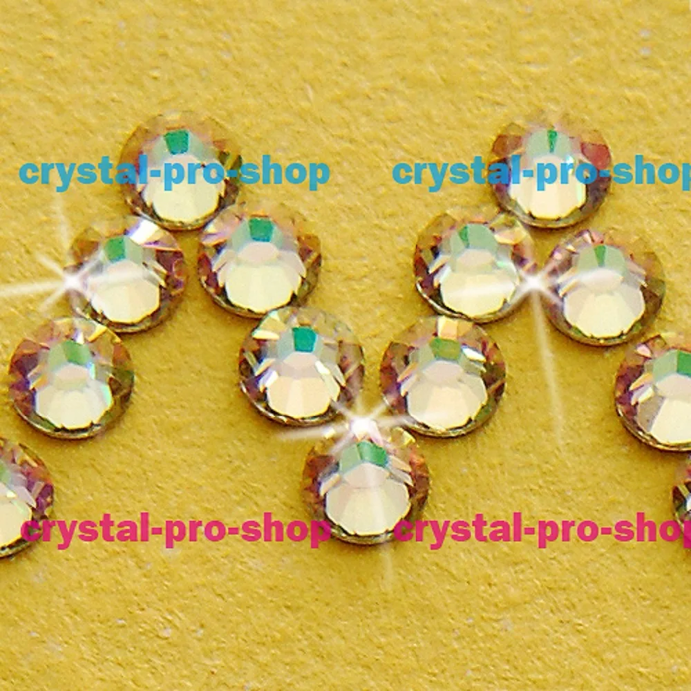 Элементы Swarovski Golden Shadow(GSHA)(без горячей фиксации/горячей фиксации) утюжок(ss3-ss34)(1 мм-7 мм) Стразы с плоским основанием