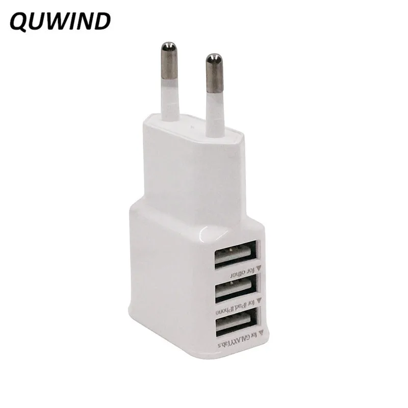 Сетевое зарядное устройство QUWIND EU на 2 а с 3 USB-портами для iPhone iPad Samsung galaxy и Android