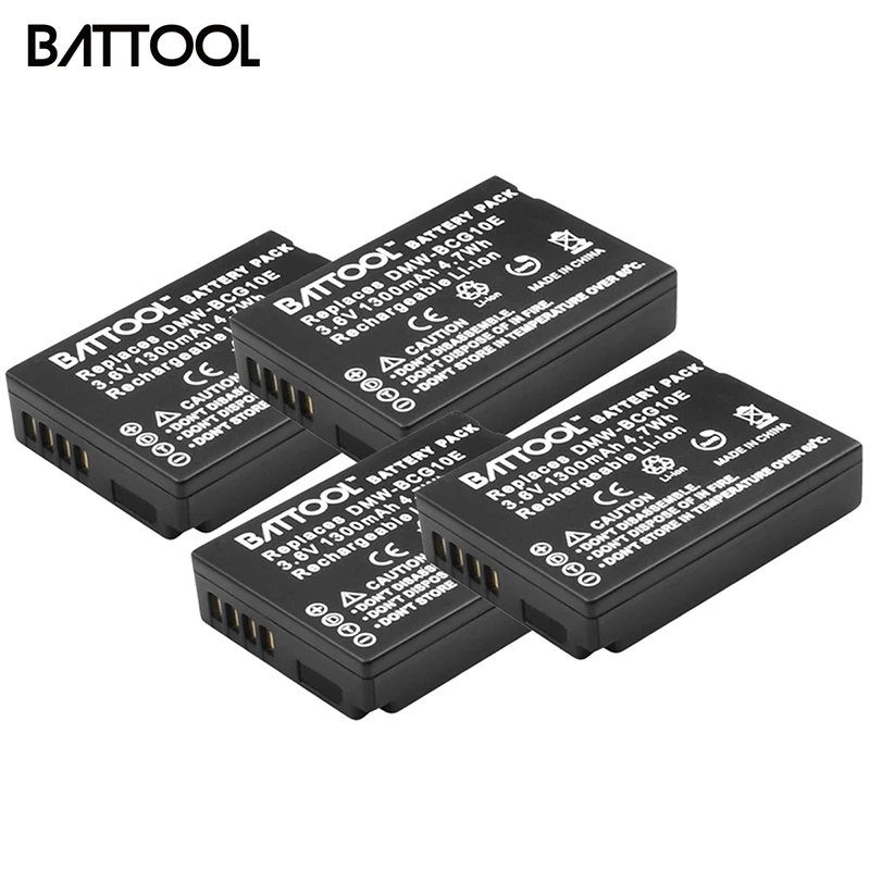Batcool 4*1300 мАч DMW-BCG10 DMW BCG10 BCG10E батарея для Panasonic LumixDMC-3D1 DMC-TZ7 DMC-TZ8 DMC-TZ10 DMCTZ19 |