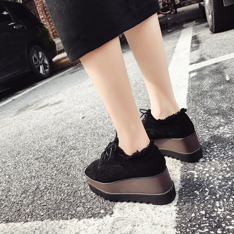 2020 брендовые ботинки на платформе Ботильоны Женская теплая плюшевая обувь