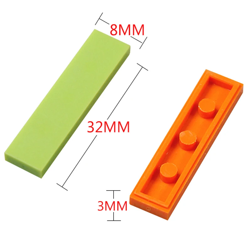 100 шт. детские игрушки 1x4 плоские плитки DIY просветить замок город МОС