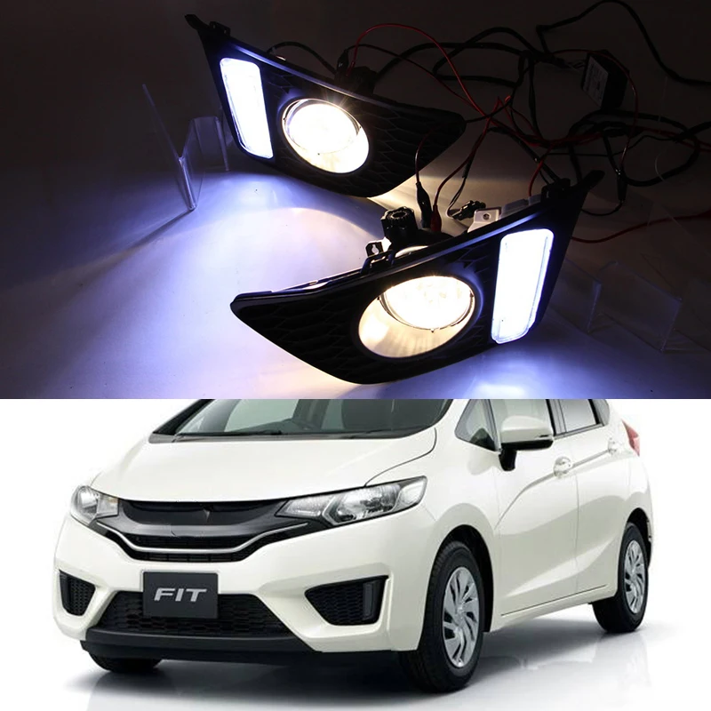 Автомобильная проблесковая туман светильник для Honda jazz fit 2014 2015 2016 бампер s фары